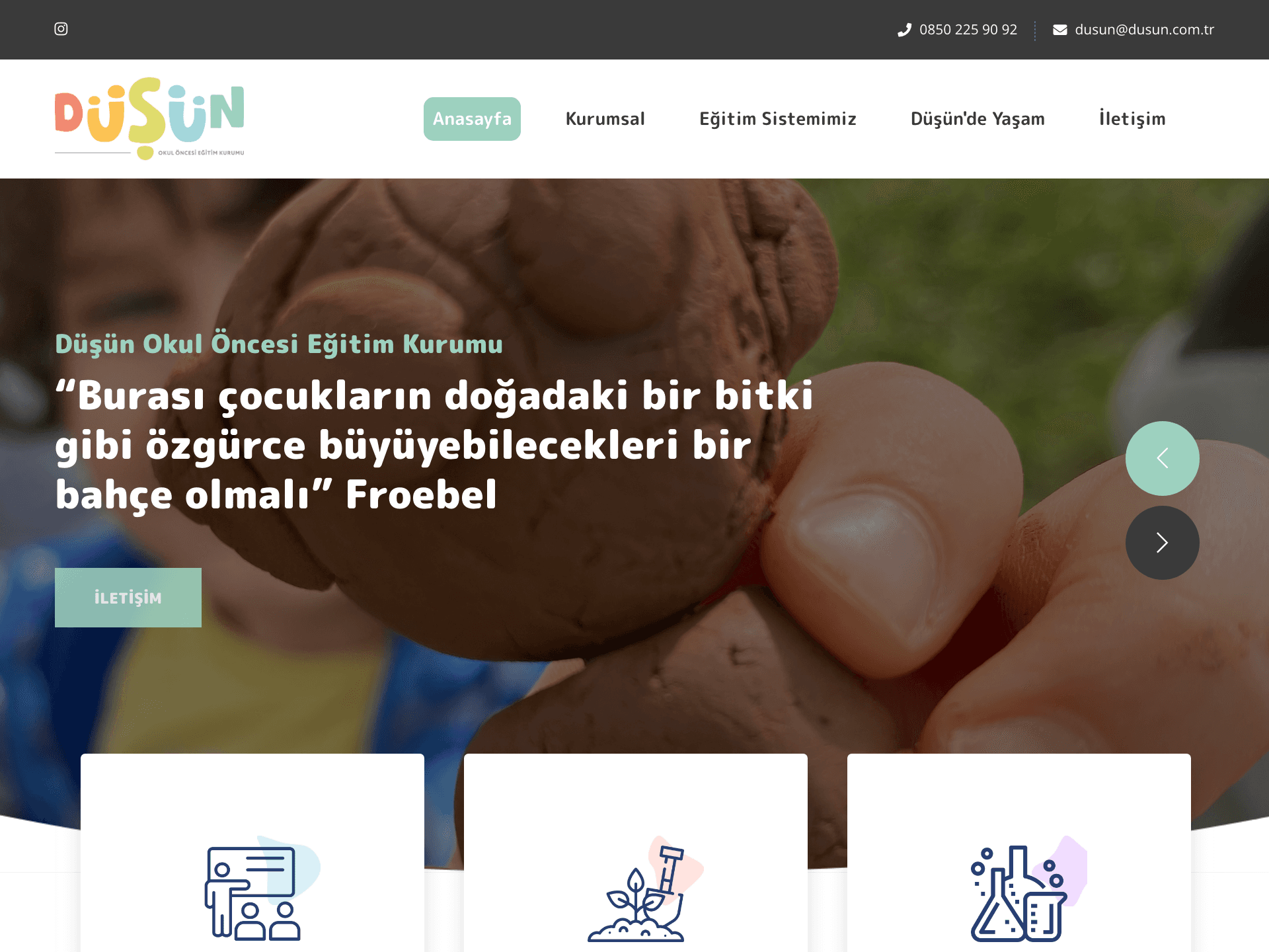 Düşün web sitesi ekran görüntüsü