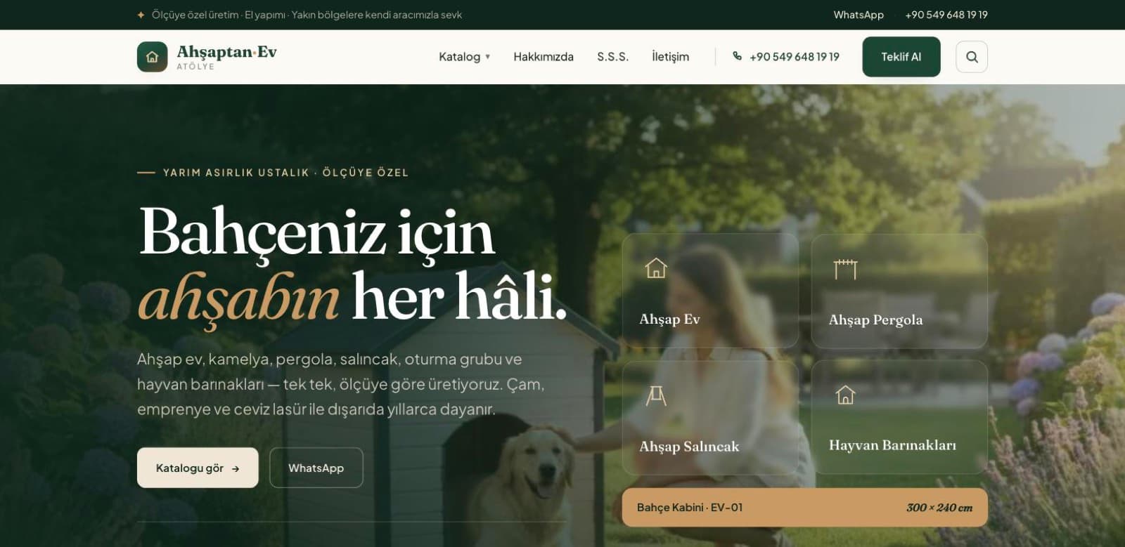 Ahşaptan Ev web sitesi ekran görüntüsü
